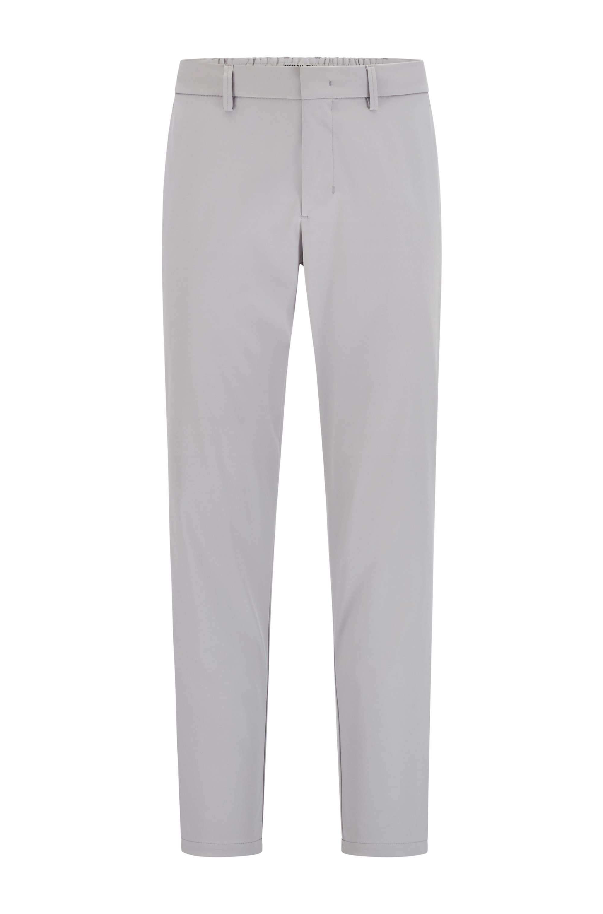 Slim-fit trousers in water-repellent technical twill, Grey