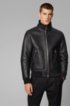 Lambskin jacket with shearling inner, Black