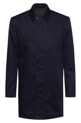 Slim-fit car coat in water-repellent fabric
