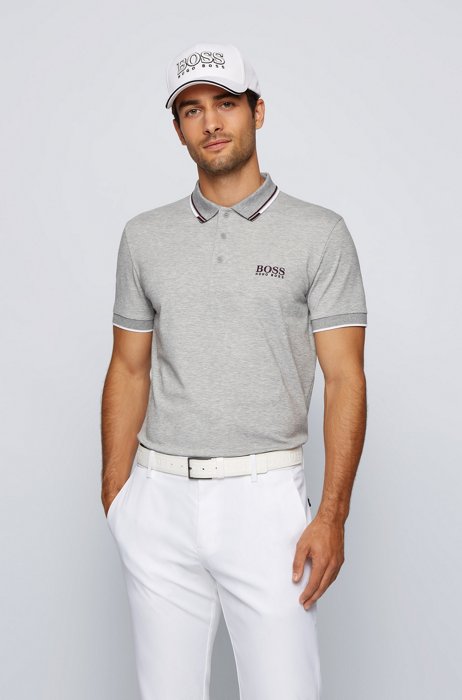 Active-stretch golf polo shirt with S.Café®, Light Grey