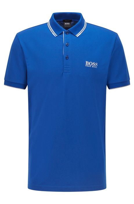 Bluebell Annihilate Playful BOSS - Active-stretch golf polo shirt with S.Café®