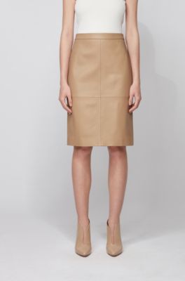 BOSS - Leather pencil skirt with back slit