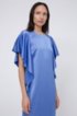 Hammered-crepe dress with volant detail and concealed zip, Blue