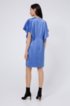 Hammered-crepe dress with volant detail and concealed zip, Blue