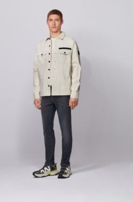 chunky white and beige trainers