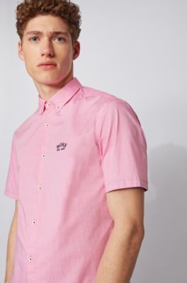 hugo boss pink shirt