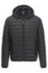 Water-repellent down jacket with pop-colour lining, Black