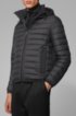 Water-repellent down jacket with pop-colour lining, Black