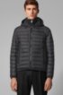 Water-repellent down jacket with pop-colour lining, Black