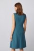 V-neck dress in double-faced Portuguese stretch fabric, Turquoise
