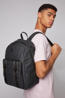 Water-resistant backpack in matte faux 