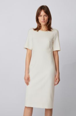 BOSS - Midi-length dress in double 