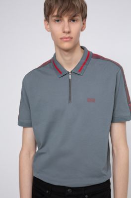 hugo boss polo shirt with zip