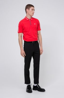 hugo boss zip polo