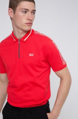 zip neck polo shirt