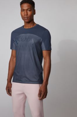 hugo boss curved logo t shirt