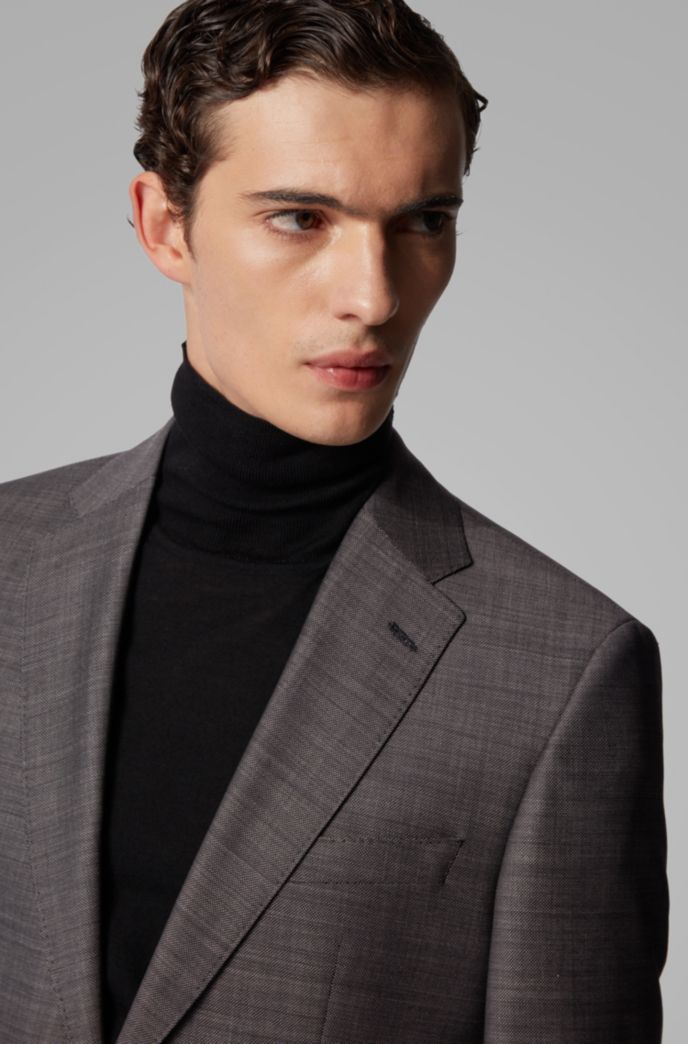 Regular-fit suit in melange wool