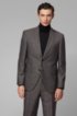 Regular-fit suit in melange wool, Grey