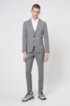 Extra-slim-fit three-piece suit in checked wool, Light Grey