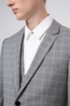 Extra-slim-fit three-piece suit in checked wool, Light Grey