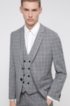 Extra-slim-fit three-piece suit in checked wool, Light Grey