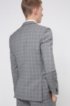 Extra-slim-fit three-piece suit in checked wool, Light Grey