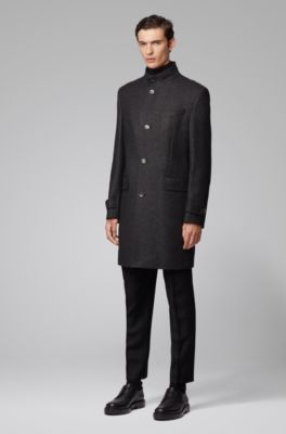 BOSS - Formal coat in a melange wool blend
