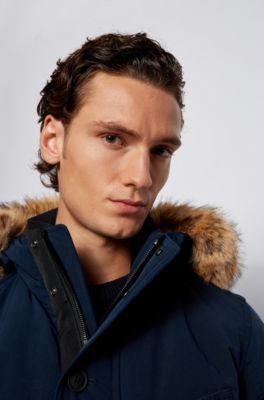 hugo boss fur lined jacket