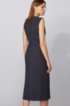 Sleeveless shift dress in stretch twill with belted waist, Dark Blue