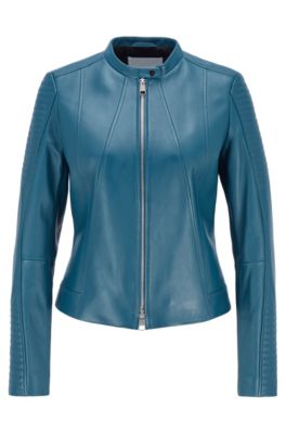 Women's Leather Jackets | Blue | HUGO BOSS
