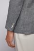 Slim-fit jacket in patterned fabric with linen, Grey