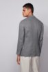 Slim-fit jacket in patterned fabric with linen, Grey