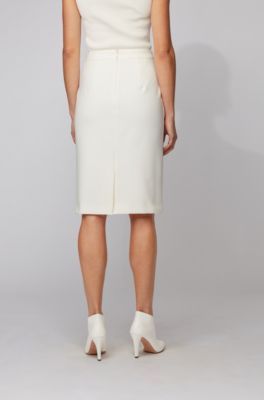 hugo boss pleated white skirt