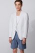 Slim-fit jacket in micro-patterned stretch cotton, White