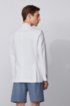 Slim-fit jacket in micro-patterned stretch cotton, White