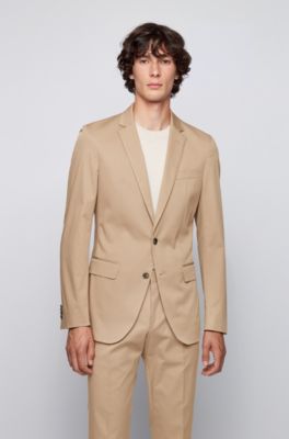 Slim-fit suit in stretch-cotton twill
