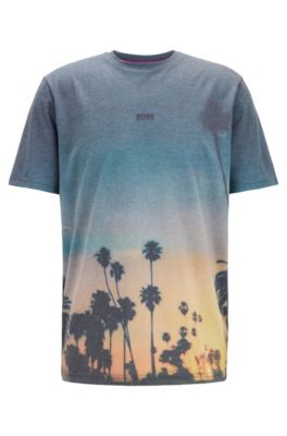 shirt with all-over photographic print