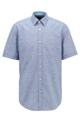 hugo boss linen shirt