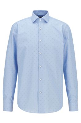 BOSS - Regular-fit shirt in fil-coupé 