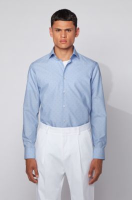 BOSS - Regular-fit shirt in fil-coupé 