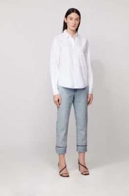 regular stretch cropped jeans
