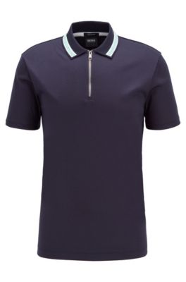 hugo boss zip polo