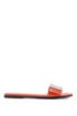 Calf-leather slides with pyramid-shaped metal trim, Orange