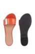 Calf-leather slides with pyramid-shaped metal trim, Orange