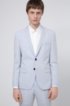 Extra-slim-fit cotton-blend suit with logo lining, Light Blue
