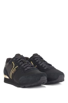 hugo boss trainers black and gold