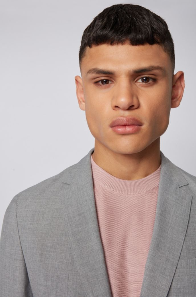 Slim-fit jacket in stretch fabric with patch pockets