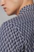 Slim-fit shirt with two-tone monogram print, Dark Blue