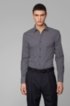 Slim-fit shirt with two-tone monogram print, Dark Blue