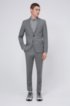 Extra-slim-fit virgin-wool suit with d&eacute;grad&eacute; check, Light Grey